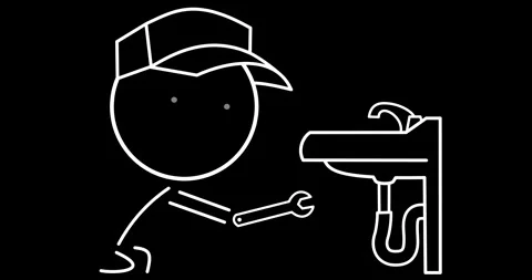 Plumber in the bathroom Stock Footage 296512275