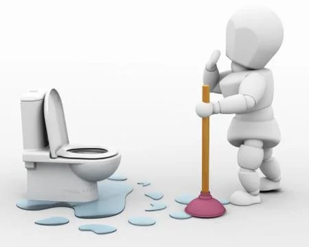 Plumber fixing a leak Stock Illustration