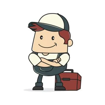 Plumber folding hands Stock Illustration