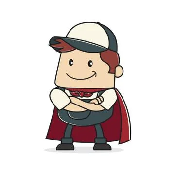 Plumber folding hands Stock Illustration