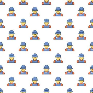 Plumber man face pattern seamless Stock Illustration