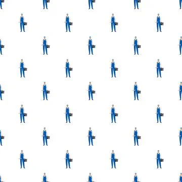 Plumber or handyman worker with toolbox pattern Illustrazione stock