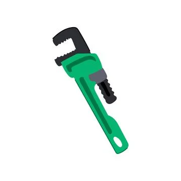 Plumber pipe wrench cartoon vector illustration Stock Illustration