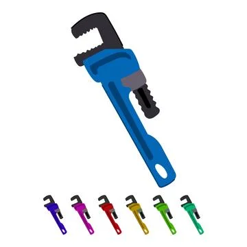 Plumber pipe wrench vector cartoon graphic Stock Illustration