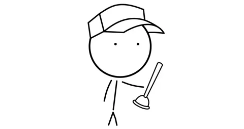 Plumber with a plunger Stock Footage 296480543