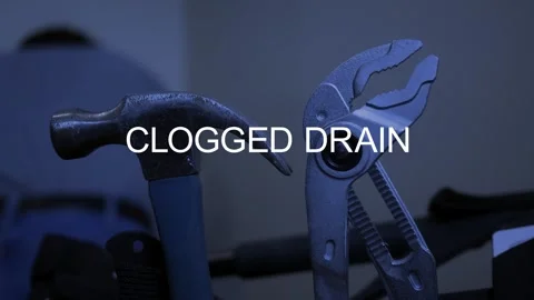 Plumber Problem Text Animation Series - Clogged Drain Stock Footage 290471151