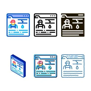 Plumber range web site icon vector outline Stock Illustration