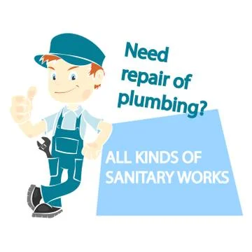 Plumber for repair vector Stock Illustration