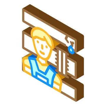 Plumber repairman isometric icon vector illustration Stock Illustration