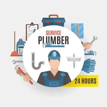 Plumber Service Design Concept Illustration