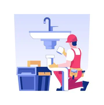Plumber service isolated concept vector illustration. Ilustración de archivo