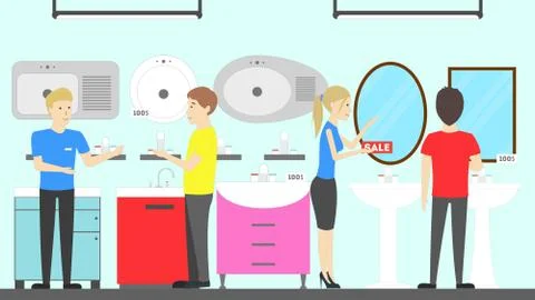 Plumber store interior. Stock Illustration