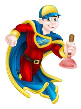 Plumber Super Hero Stock Illustration