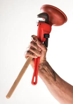 Plumber Tools on White Stock Photos