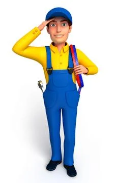 Plumber with wires Stock Photos