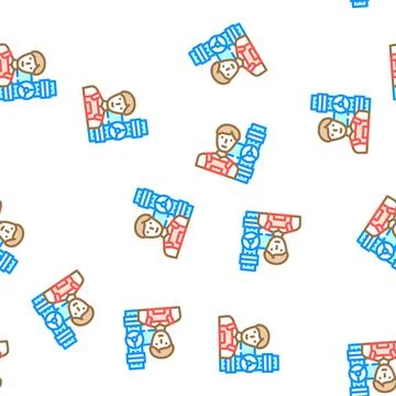 Plumber worker vector seamless pattern Illustrazione stock