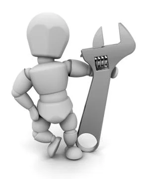 Plumber with wrench Stock Illustration