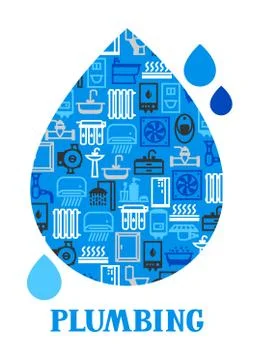 Plumbing background design. Stock Illustration