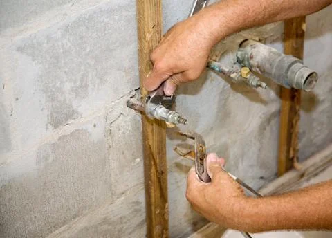 Plumbing with Copyspace Foto stock