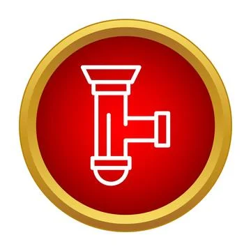 Plumbing drain trap pipe connection icon illustration Stock Illustration