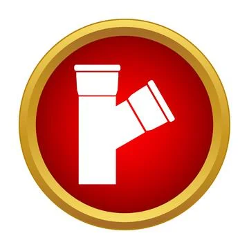 Plumbing drainage pipe y fitting icon Stock Illustration