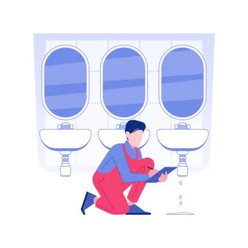 Plumbing inspection isolated concept vector illustration. Stock Illustration