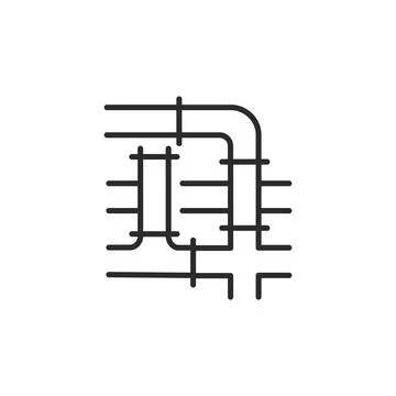 Plumbing Network Icon Stock Illustration