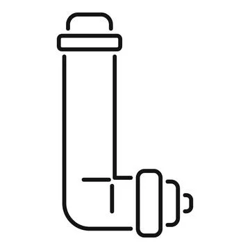Plumbing pipe connection line art icon vector Stock Illustration