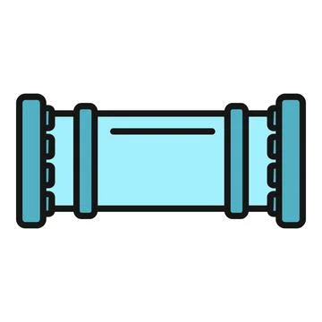 Plumbing pipe connection line segment icon Stock Illustration
