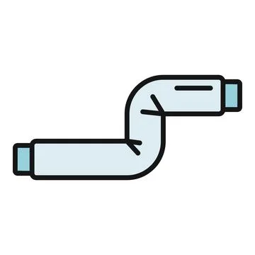 Plumbing pipe connection s bend line icon Stock Illustration