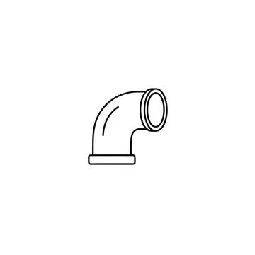 Plumbing pipe elbow joint line art icon Stock Illustration