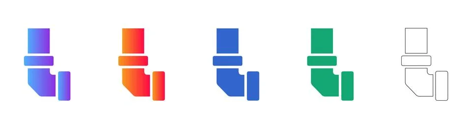 Plumbing Pipe Fitting Vector Icon Set Stock Illustration