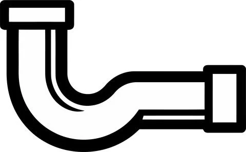 Plumbing Pipe Joint and S-Trap Line Icon Vector Stock Illustration