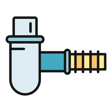 Plumbing pipe s trap icon connecting drain 스톡 일러스트