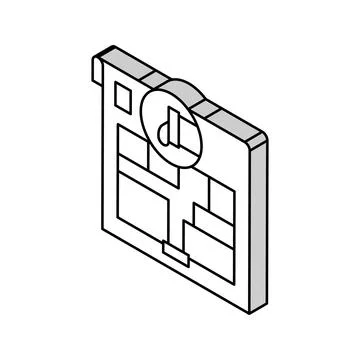 Plumbing plan interior design isometric icon vector illustration Stock Illustration