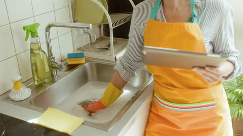 Plumbing Problem: Soapy Sink &amp; Distraction Stock Footage 310148770