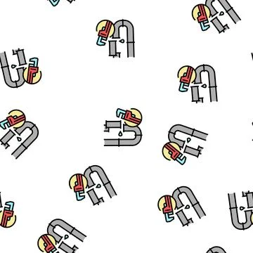Plumbing repair vector seamless pattern Stock Illustration
