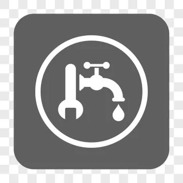 Plumbing Rounded Square Button Stock Illustration