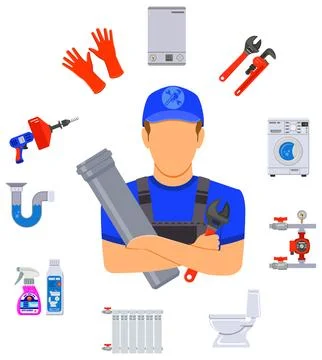 Plumbing Service Concept 스톡 일러스트