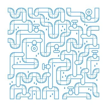 Plumbing services concept backdrop Illustrazione stock