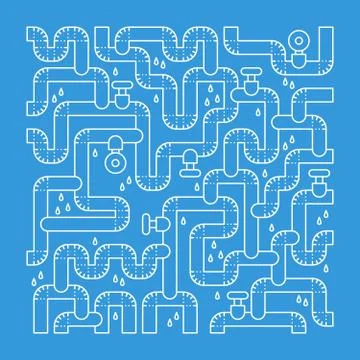 Plumbing services concept backdrop Illustrazione stock