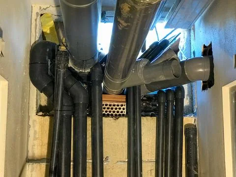 Plumbing system in building under construction castellon de la plana Фото