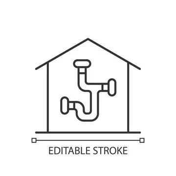 Plumbing system linear icon Stock-Illustration