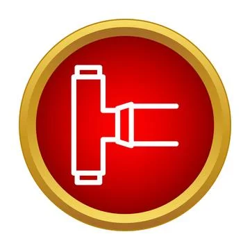 Plumbing t fitting pipe connector line icon Stock Illustration
