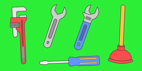 Plumbing Tool Decorative Set Animation 動画素材 346533986