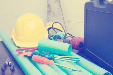 Plumbing Tools Background Stock Photos