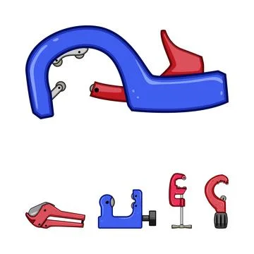Plumbing tools set with pipe cutters illustration Stock Illustration