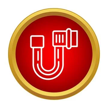 Plumbing u bend siphon pipe drain icon Stock Illustration