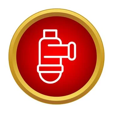 Plumbing u shaped trap pipe outline icon Stock Illustration