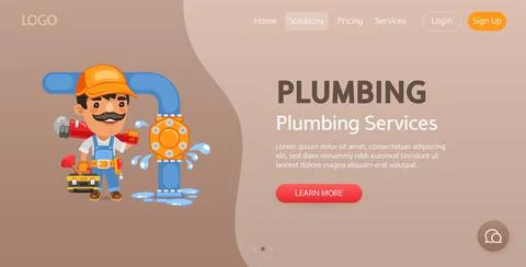 Plumbing Website Template Stock Illustration